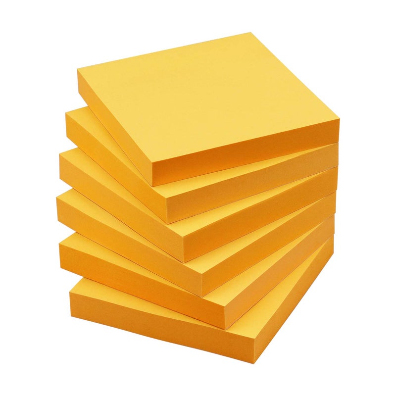 OSBOO Sticky Notes 3x3 Self-Stick Notes Pads with 6 Bright Colors  Easy to Post for Office  Shool  Home  6 Pads/Pack  100 Sheets/Pad (Orange) - Image 1